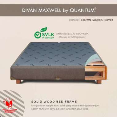 Quantum Divan Maxwell - Dipan Kayu Kasur Springbed Spring Bed 180 x 200 Brown