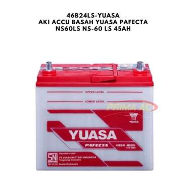 AKI ACCU BASAH YUASA PAFECTA NS60LS NS-60 LS 45AH 46B24LS-YUASA AKI MOBIL MAZDA LANCER HYUNDAI FOR L