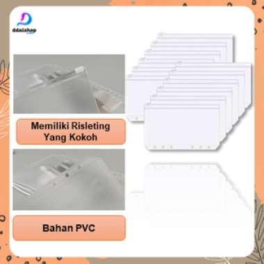 Zipper Pouch Binder A6 Ring 6 Pembatas Buku Plastik Binder Divider Ziplock Bag