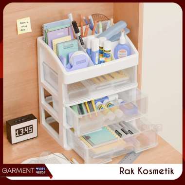 Rak Kosmetik 3 Laci Susun Desktop Makeup Storage Organizer Multifungsi