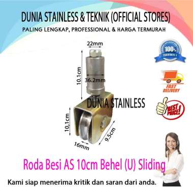 Roda Besi AS 10cm Behel (U) SLIDING
