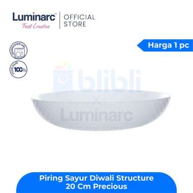 Luminarc Piring Sayur Diwali Structure 20 Cm Precious / pc putih