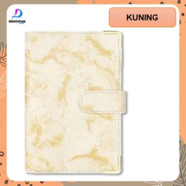 Budgeting Binder A6 Organizer Budget Envelope Zipper Bahan PU Leather Kuning (binder only)