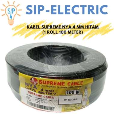 KABEL SUPREME NYA 4 MM HITAM (1 ROLL 100 METER)