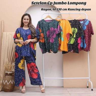 AISY BATIK/SETELAN CP JUMBO DAUN/SET WANITA TERBARU 2023/SET WANITA VIRAL KEKINIAN/SETELAN CELANA PA