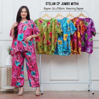 AISY BATIK/SETELAN CP JUMBO DAUN/SET WANITA TERBARU 2023/SET WANITA VIRAL KEKINIAN/SETELAN CELANA PA