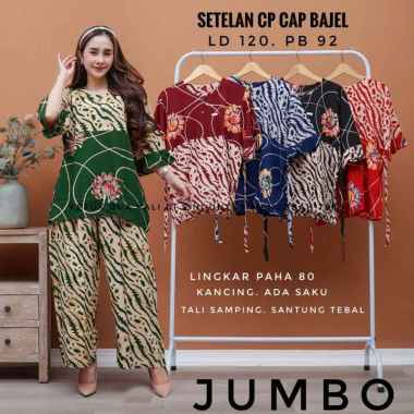 AISY BATIK/SETELAN CP CAP JUMBO LASEM/SET WANITA BATIK TERBARU SHANTUNG TEBAL