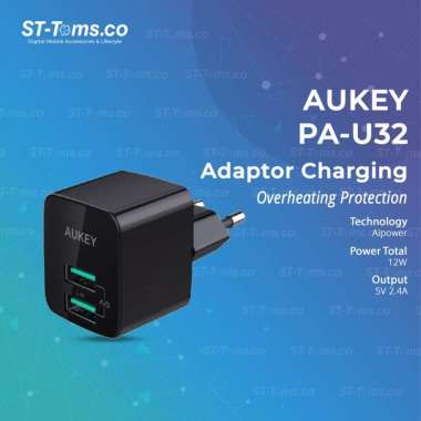 Aukey PA-U32 Adaptor Charger 2 Port 12W with AiQ - 500284
