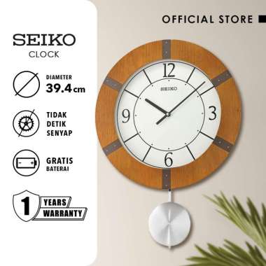 Jam Dinding Seiko Clock QXC241A 39.4cm Analog Mason Pendulum Wall Ori