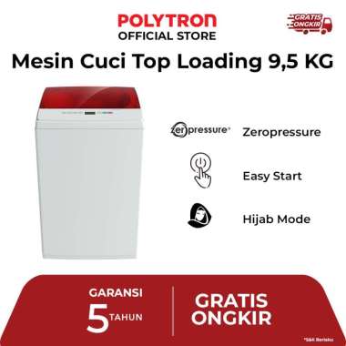 POLYTRON Mesin Cuci 1 Tabung Zeromatic series Hijab 9.5 KG PAW 9527R