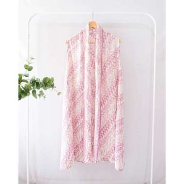 ATASAN BATIK WANITA OUTER LENGAN BUNTUNG OUTER TANPA LENGAN MODERN CARDIGAN BATIK KONDANGAN BATIK KA