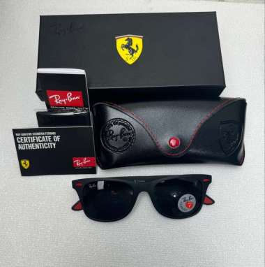 KACAMATA RAYBAN LITEFORCE FERRARI RB4195 52-20 BLACK POLARIZED ORIGINAL