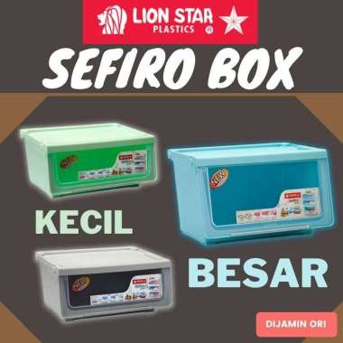 Lion Star - Sefiro Box Large - Container Box Plastik- Kotak Serbaguna Dus Hijau
