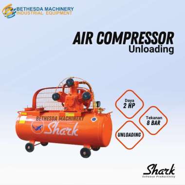 Kompresor Udara 2 HP Unloading 8 BAR Shark Air Compressor 2 HP