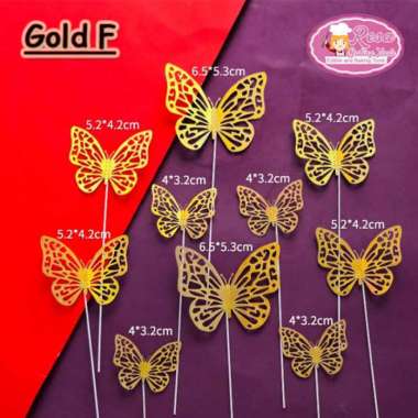 Topper Kupu-kupu Gold Model F
