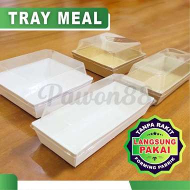 Paper Meal Box - Box Burger Hotdog - Tray Meal + Lid (20 pcs) HotdogBoxPUTIH