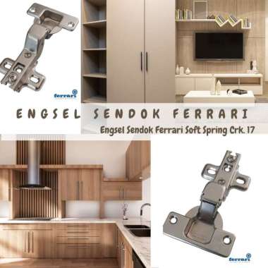 Engsel sendok Ferrari Soft Spring untuk lemari full bengkok clip on