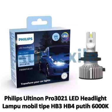 Philips Ultinon Pro3021 LED Headlight HB3 HB4 12V 24V Putih 6000K 9005 9006 Lampu Mobil BRV CRV HRV