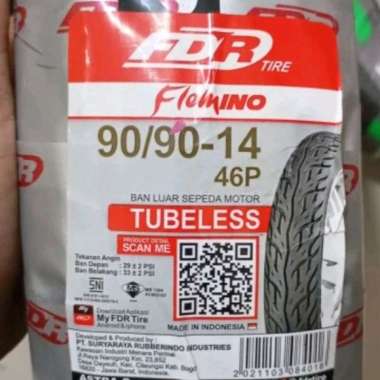 FDR Flemino Ban Tubeless 90/90 - 14 Ban Belakang Ban Motor FDR Flemino Matic Tubeless for Vario 110/