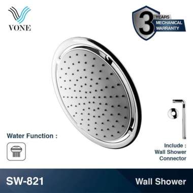 VONE Shower Wall Tembok Mandi Head Kepala Tanam Bulat SW-821 Chrome