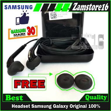 Headset handsfree samsung galaxy J4 J4plus J6 J6plus J8 with mic original bawaan hitam/