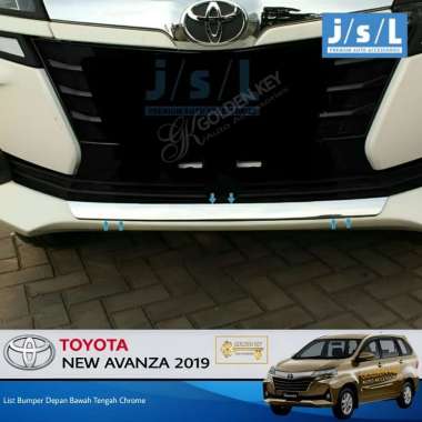 JSL List Bumper Depan New Avanza 2019 Front Bumper Lower Middle Trim Chrome Chrome