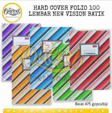 1 PCS HARD COVER FOLIO 100 LEMBAR NOTEBOOK BUKU CATATAN PEMBUKUAN BESAR SAMPUL KERAS NEW VISION BATI