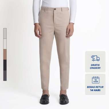 KASUAL Celana Chino Ankle Pants Slim Fit Cream Khaki Pria XXL