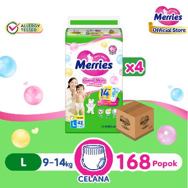 Merries Pants Good Skin L 42 Popok Bayi [Carton Isi 4 Pack]