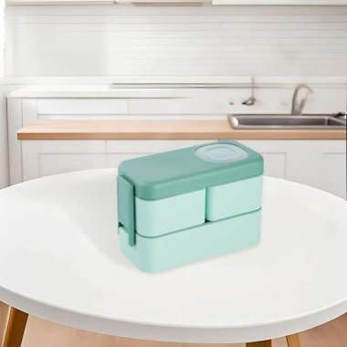 ONE-C779 Kotak Makan 2 Tingkat Portable 1050ML Ada Sauce Cup / Lunch Box 2 Layer / Rantang Makanan S