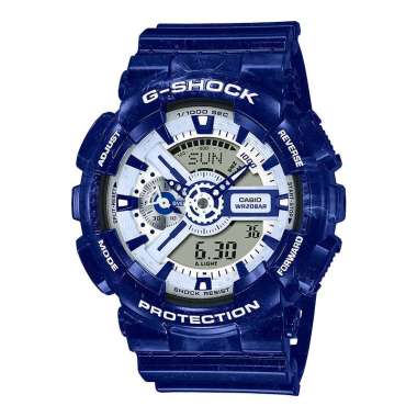 Jam Tangan Pria Casio G-Shock GA-110BWP-2ADR Chinese Porcelain Digital Analog Dial Navy Blue Resin B