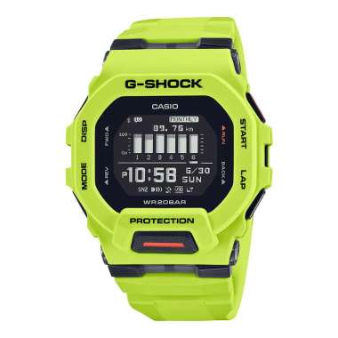 Jam Tangan Pria Casio G-Shock GBD-200-9DRÂ G-Squad Men Black Digital Dial Green Lime Resin Band Hijau