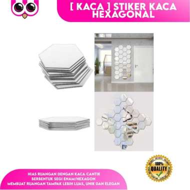 [ KACA ] STIKER KACA HEXAGONAL / HIASAN DINDING CERMIN ISI 7 PCS/ DEKORASI DINDING HEXAGONAL