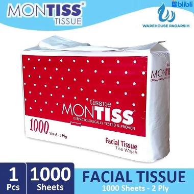 MONTISS Facial Tissue [1000 Sheets - 2 Ply] RANDOM