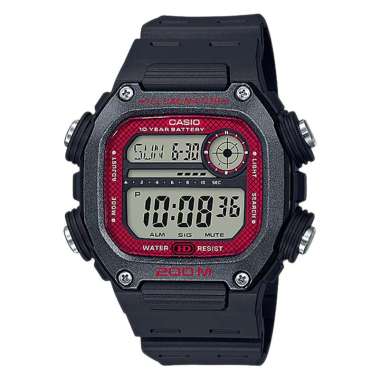 Jam Tangan Pria Casio General DW-291H-1BVDF Youth WR 200M Digital Dial Black Resin Band Abu