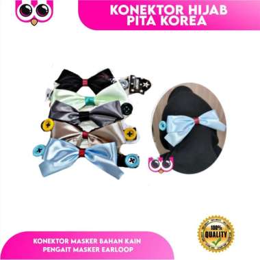 [ PITA ] KONEKTOR HIJAB PITA KOREA / KONEKTOR MASKER BAHAN KAIN / PENGAIT MASKER EARLOOP