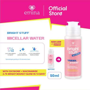 [ MICELLAR ] EMINA BRIGHT STUFF MICELLAR WATER 50 ML / PEMBERSIH MAKE UP