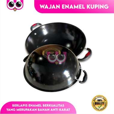 WAJAN ENAMEL KUPING TEBAL ANTI KARAT ANTI LENGKET WOK