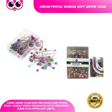 [KOTAK MIKA] JARUM PENTUL WARNA SOFT UNTUK HIJAB JILBAB BESAR MIKA PENTUL