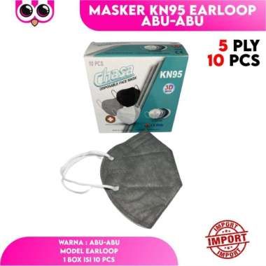 [ ABU ] MASKER KN95 WARNA ABU EARLOOP ISI 10 PCS