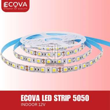 ECOVA LED STRIP 18WATT/METER ROLL 5M 12V 5050 MATA BESAR SUPER BRIGHT Kuning