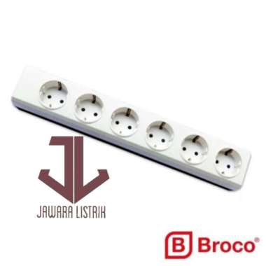 Stop kontak broco 6 lubang CP colokan listrik broco isi 6 lubang