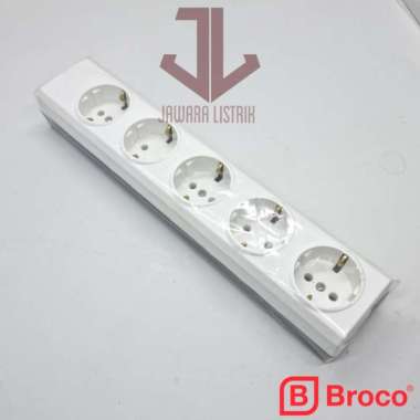 STOP KONTAK BROCO 5 LUBANG SOCKET BROCO 15350 TERMINAL KUNINGAN