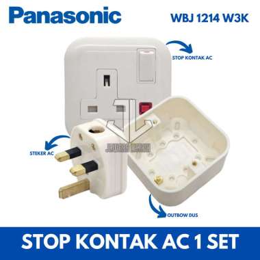 Stop kontak Ac panasonic + steker + outbow dus 1 set komplit TANPA BUBLE