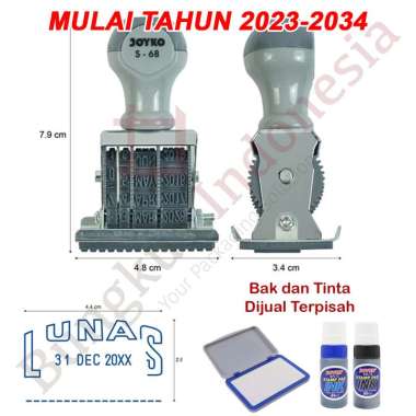 Stempel LUNAS + Tanggal Date Stamp Joyko S-68 Grey