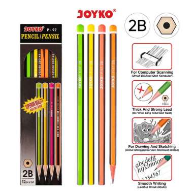 Pencil Pensil Joyko P-97 2B 1 Box 12 Pcs Black