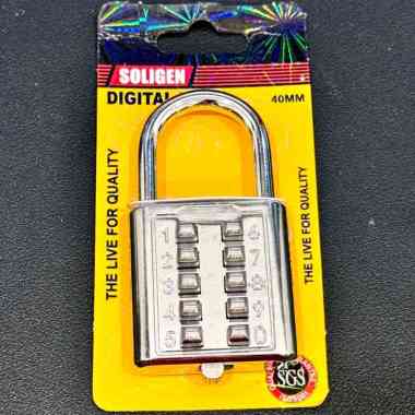 gembok nomor soligen 40mm padlock digital gembok angka soligen