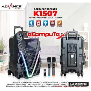 SPEAKER KARAOKE ADVANCE 12" K-1207 SPEAKER BLUETOOTH KARAOKE 12 INCH K1207