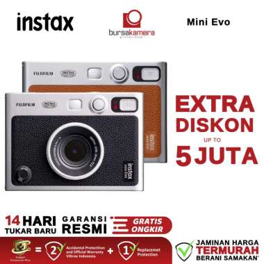 BKP FUJIFILM INSTAX MINI EVO Instant Film Camera GARANSI RESMI BLACK