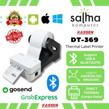 PRINTER RESI THERMAL LABEL KASSEN DT 369 - BLUETOOTH PRINTER THERMAL PRINTER & KERTAS